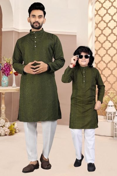 Stylish Black Sequence Kurta Pajama Set Father Son Matching Outfits for Diwali 2025 Father Son Collection 