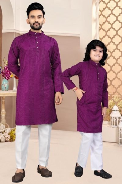 Stylish Black Sequence Kurta Pajama Set Father Son Matching Outfits for Diwali 2025 Father Son Collection 