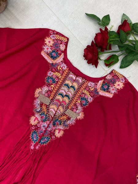 Designer Chinon Palazzo Dress Indo Western Style  Ready To Wear Collection