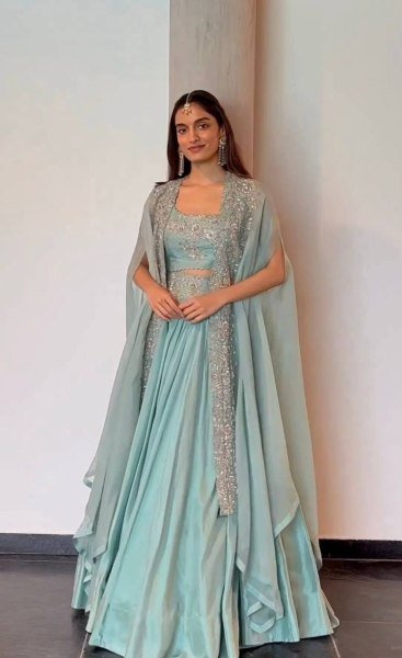 Stylish Chion Sequence Work Lehenga Choli And Shrug  Designer Lehenga Choli