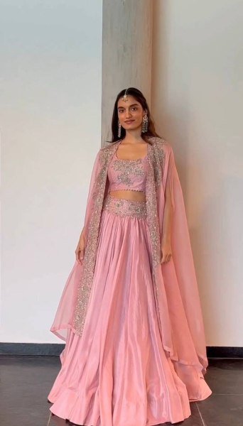 Stylish Chion Sequence Work Lehenga Choli And Shrug  Designer Lehenga Choli