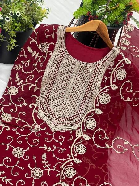 Stylish Festival Wear Embroidery Work Readymade Sharara Suit Ready To Wear Collection