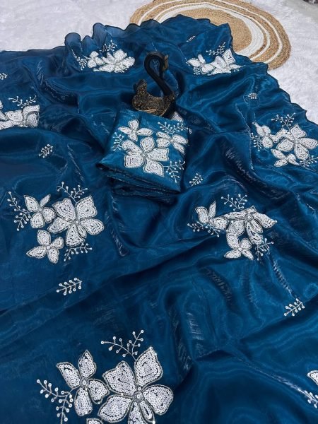 Stylish Jimmy Choo Designer Saree with Heavy Sequin Work   Dual Border Best Price for Clothing Wholesalers JIMMY CHOO SAREE