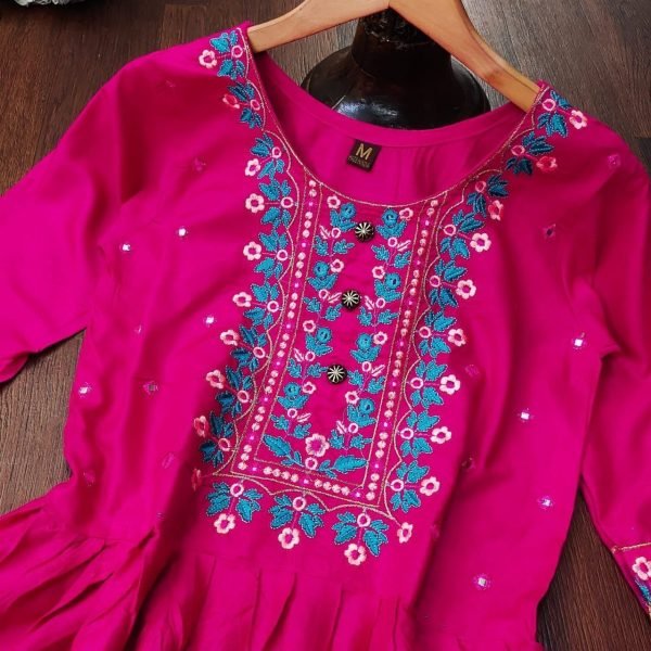 Stylish Rayon Sequence Embroidery Plazzo Set  3 Piece Kurti Set