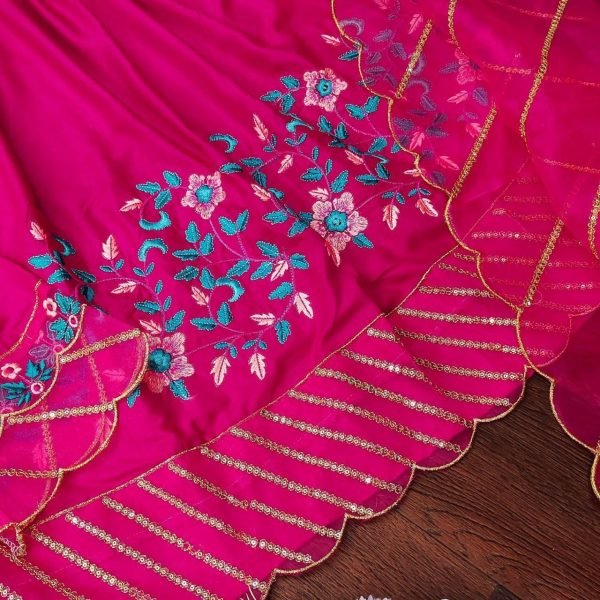 Stylish Rayon Sequence Embroidery Plazzo Set  3 Piece Kurti Set