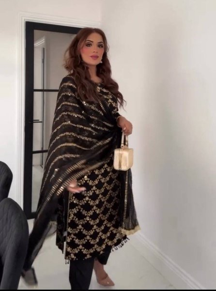 Stylish Women’s Party Wear Faux Georgette Embroidered Kurta with Micro Cotton Bottom and Fancy Dupatta for Festive and Wedding Events Ready To Wear Collection