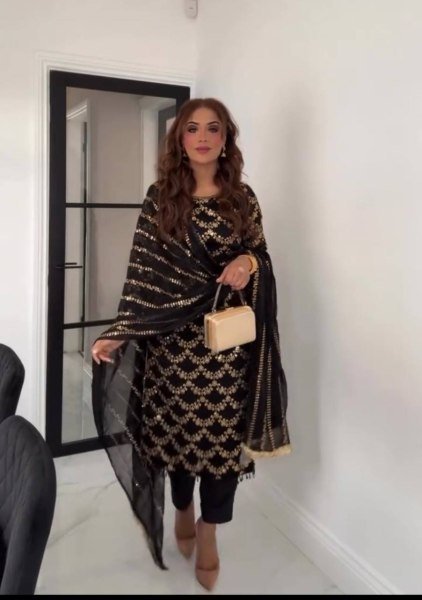Stylish Women’s Party Wear Faux Georgette Embroidered Kurta with Micro Cotton Bottom and Fancy Dupatta for Festive and Wedding Events Ready To Wear Collection