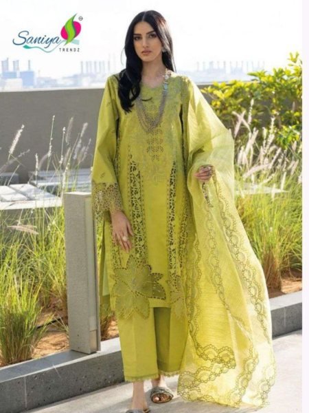 Summer Lawn Edit Elegant Cotton Chikankari Pakistani Suit Set with Embroidered Dupatta Set 