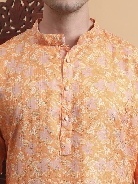 Sunlit Haldi Kurta in Printed Cotton Perfect for Mehndi  Daytime Festive Events Kurta Pajama Wholesale