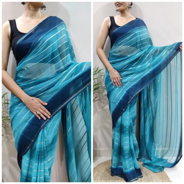 Super New Fancy Darkey Shaded Ready To Wear Saree Ready To Wear Saree 