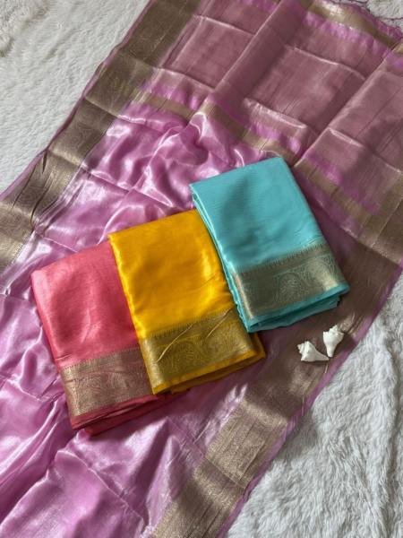 Super Shine Space Silk Saree with Zari Belt and Rich Pallu For Woman Sarees 