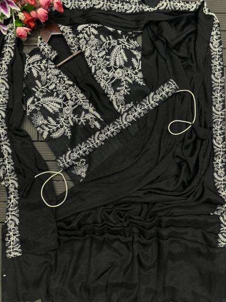 Super Stylish Chinon Embroidered Ready-to-Wear Saree Set With Full-Stitched Koti (jacket) Ready To Wear Saree 