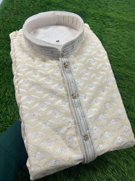 Super Trending Designer Kurta Pajama Set for Men 2pc Ready to Wear Ethnic Outfit Bulk Stock Available at Wholesale Prices Kurta Pajama Wholesale