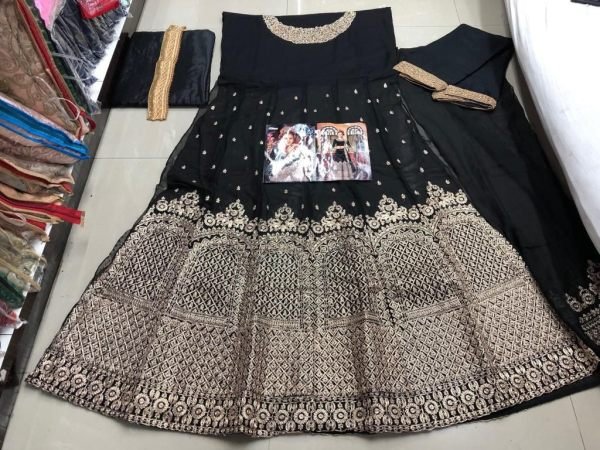 Swagath Women's Wear Heavy Georgette Embroidery Work Anarkali Suit Anarakali Gown Wholesale