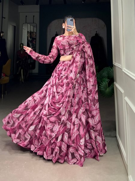 Tabby Silk Wedding Wear Printed Lehenga Choli 