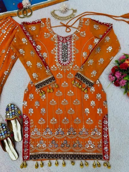 Thread With Sequence Work In Wholesale Rate Georgette Suits  Ready To Wear Collection
