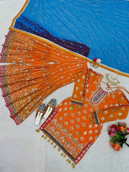 Thread With Sequence Work In Wholesale Rate Georgette Suits  Ready To Wear Collection
