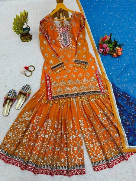 Thread With Sequence Work In Wholesale Rate Georgette Suits  Ready To Wear Collection