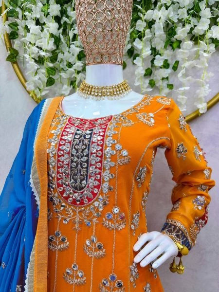 Thread With Sequence Work In Wholesale Rate Georgette Suits  Ready To Wear Collection