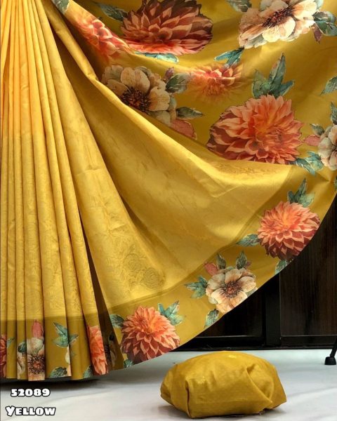 Tissue Silk Saree with Gold Zari Weaving & Floral Design Silk Sarees Wholesale