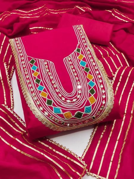 Top Trending Chanderi Embroidered Dress Material Set for Women Bulk Supply at Factory Rate 