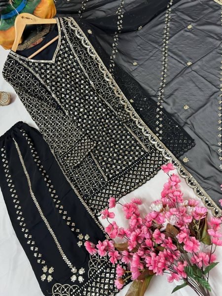 Elegant Heavy Georgette Suit Set with Dupatta Wholesale Collection Available for International Shipping Ready To Wear Collection