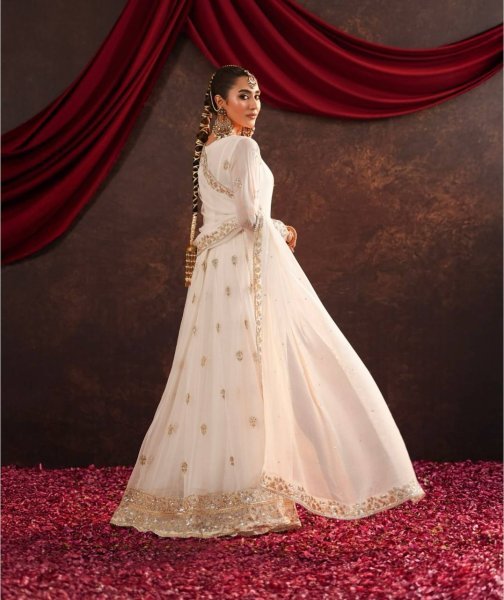Top Trending Readymade Georgette Gown with Pant Heavy Embroidery & Flawless Fit Ready To Wear Collection
