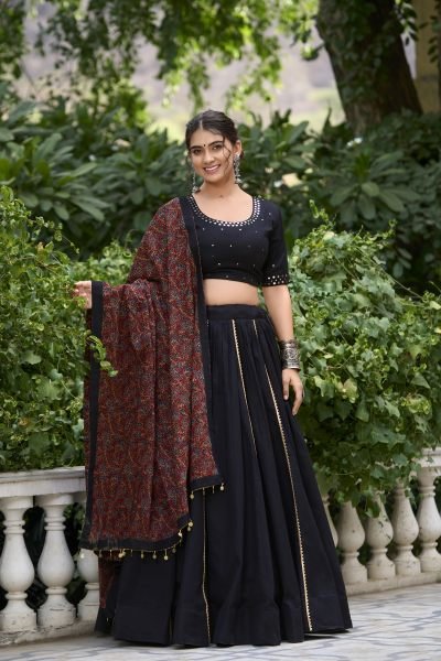 Tradition Navratri Look Pure Cotton Lehenga Choli Navratri Lehnega Choli