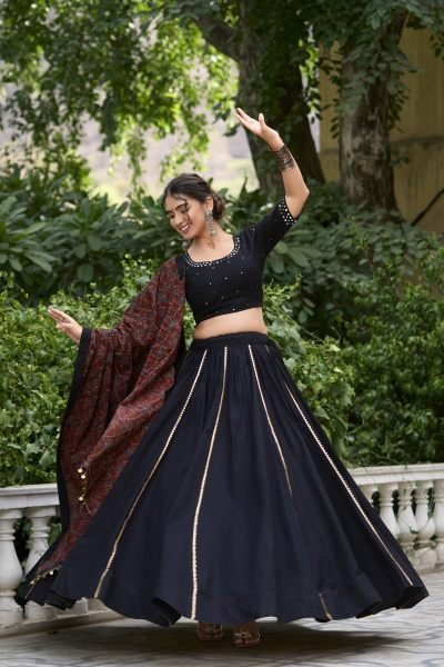 Tradition Navratri Look Pure Cotton Lehenga Choli Navratri Lehnega Choli
