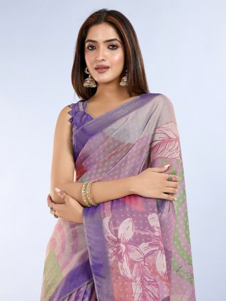 Traditional Anmol Silk Saree with Multi Color Floral Prints at Wholesale Range Sarees 