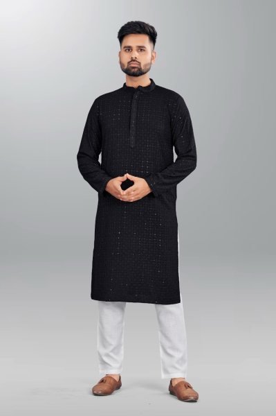 Traditional chikan work Mens kurta pant  Kurta Pajama Wholesale