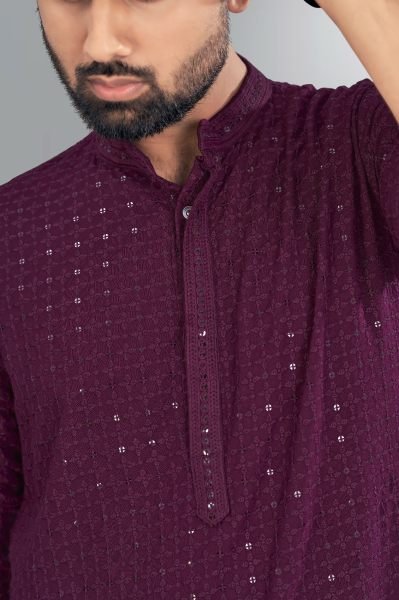 Traditional chikan work Mens kurta pant  Kurta Pajama Wholesale