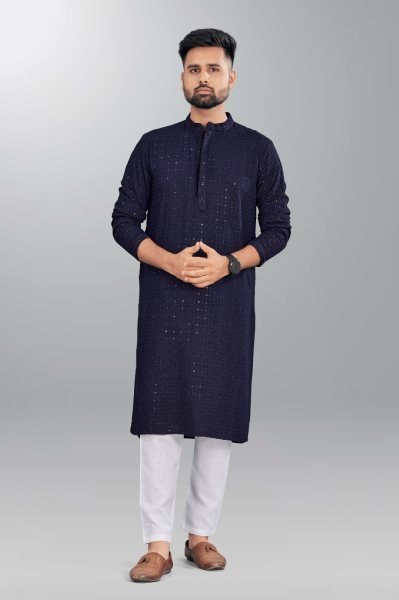 Traditional chikan work Mens kurta pant  Kurta Pajama Wholesale