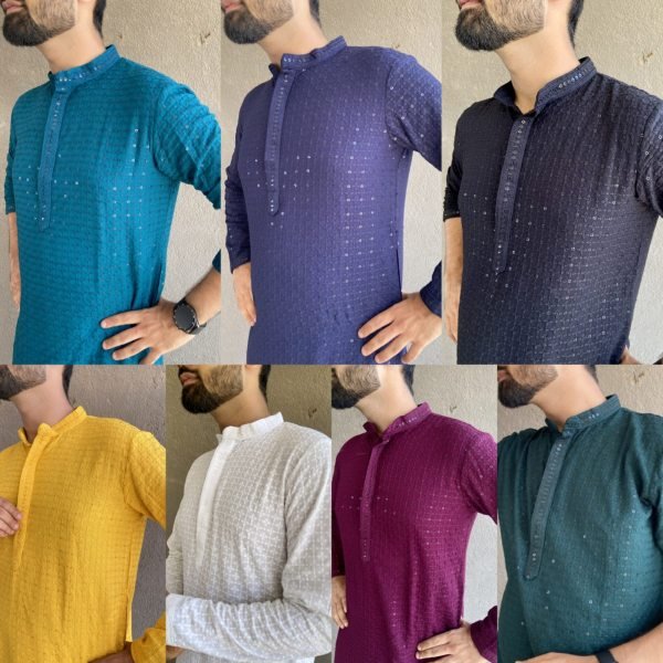 Traditional chikan work Mens kurta pant  Kurta Pajama Wholesale