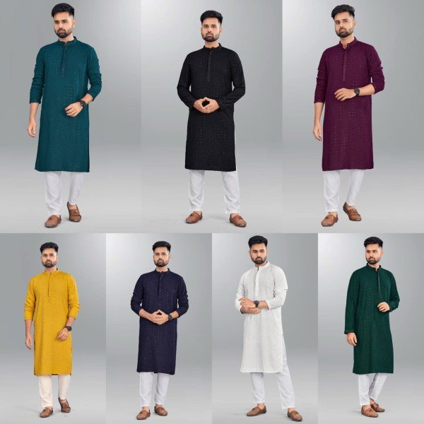 Traditional chikan work Mens kurta pant  Kurta Pajama Wholesale