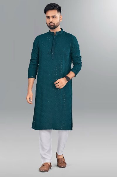 Traditional chikan work Mens kurta pant  Kurta Pajama Wholesale