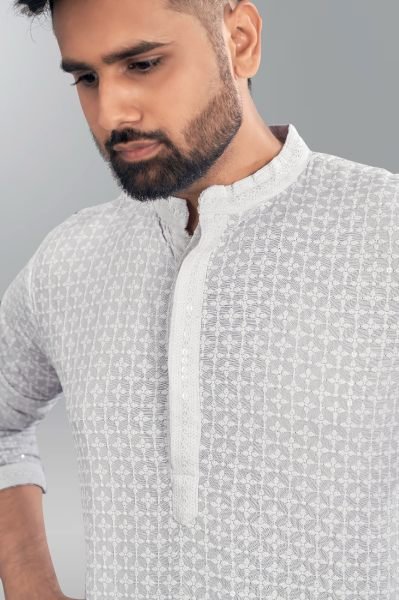 Traditional chikan work Mens kurta pant  Kurta Pajama Wholesale