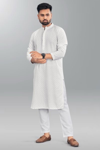 Traditional chikan work Mens kurta pant  Kurta Pajama Wholesale