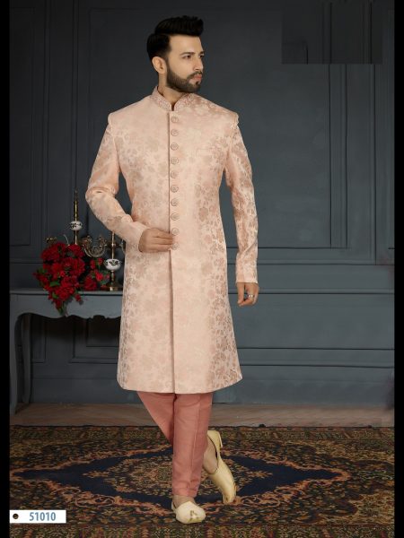 Traditional  Jacquard Silk with Hand Work, Sequence & Embroidery mens SHERWANI Collection  Kurta Pajama Wholesale