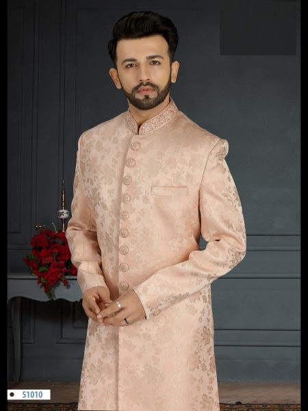 Traditional  Jacquard Silk with Hand Work, Sequence & Embroidery mens SHERWANI Collection  Kurta Pajama Wholesale