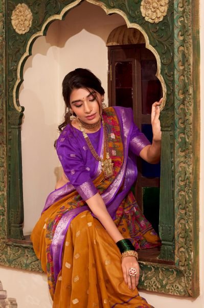 Traditional Kalamkari Poly Cotton Saree Premium Zari Work Clothing Wholesaler Special Printed Cotton Sarees Wholesale