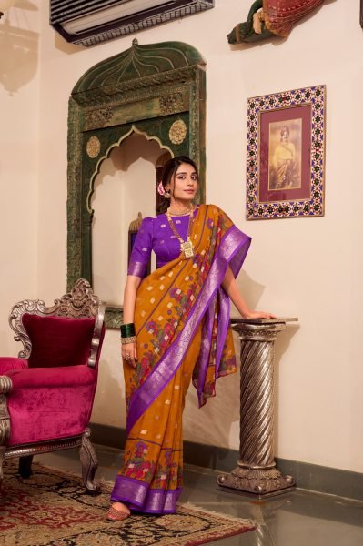 Traditional Kalamkari Poly Cotton Saree Premium Zari Work Clothing Wholesaler Special Printed Cotton Sarees Wholesale