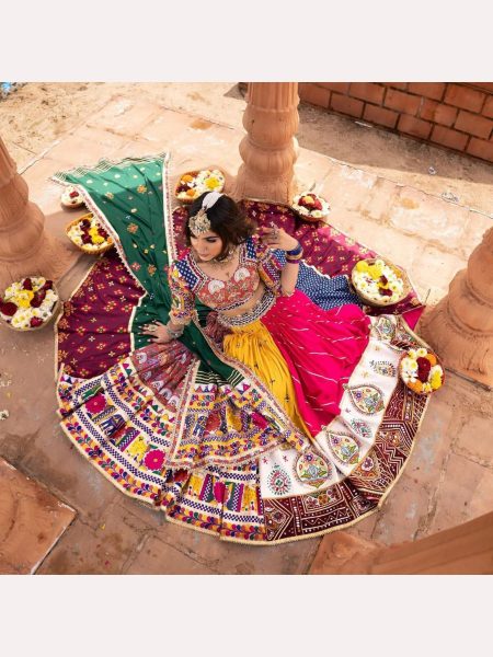 Traditional Look Heavy Muslin Cotton Lehenga Choli Navratri Lehnega Choli