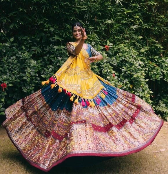 Traditional Navratri Wear Printed Lehenga Choli  Navratri Lehnega Choli