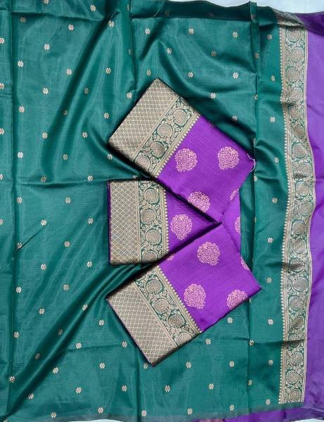 Traditional South Indian Saree with Exclusive Jacquard Border Blouse South Indian Saree 