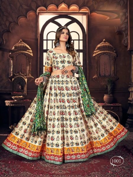 Traditional Wear Heavy Cotton Satin Printed Lehenga Choli Navratri Lehnega Choli