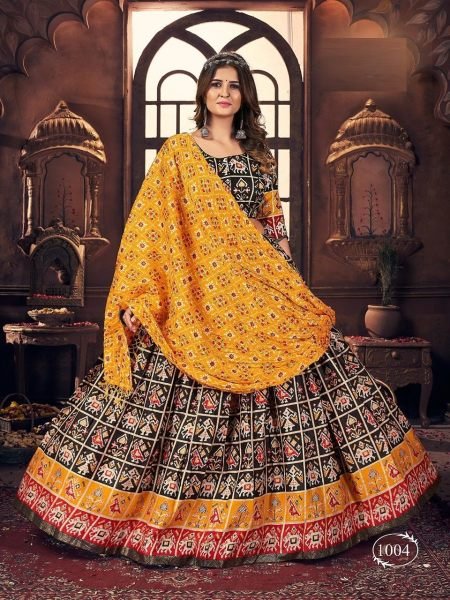 Traditional Wear Heavy Cotton Satin Printed Lehenga Choli Navratri Lehnega Choli