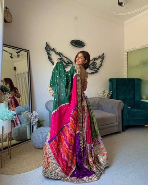 Traditional Wear Muslin Silk Chaniya Choli For Navratri  Navratri Lehnega Choli