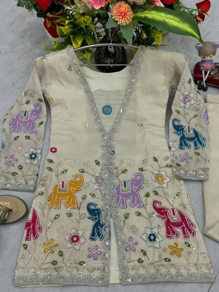 Traditional Wear Readymade Indo Western Co Ord Set Embroidered Tissue Silk Koti Best Wholesale Deals for Online Shopping CO ORD Sets