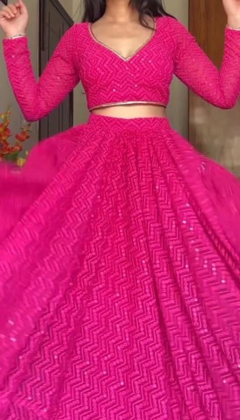 Tranding Sequence Fox Georgette Lehenga Choli  Designer Lehenga Choli